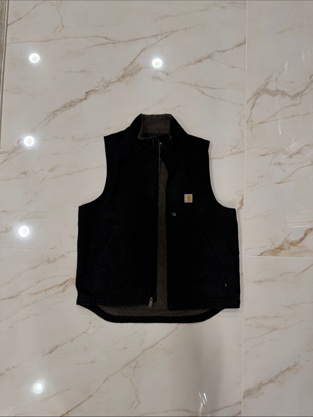 Carhartt Black Sherpa-Lined Workwear Vest